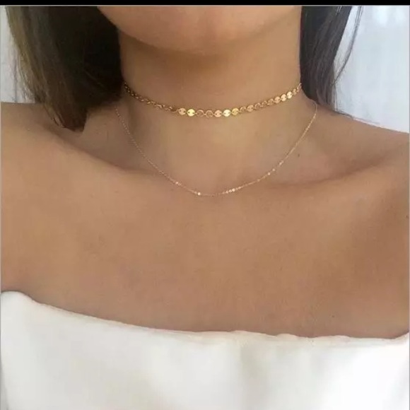 Jewelry - Dainty 2 layer gold choker necklace